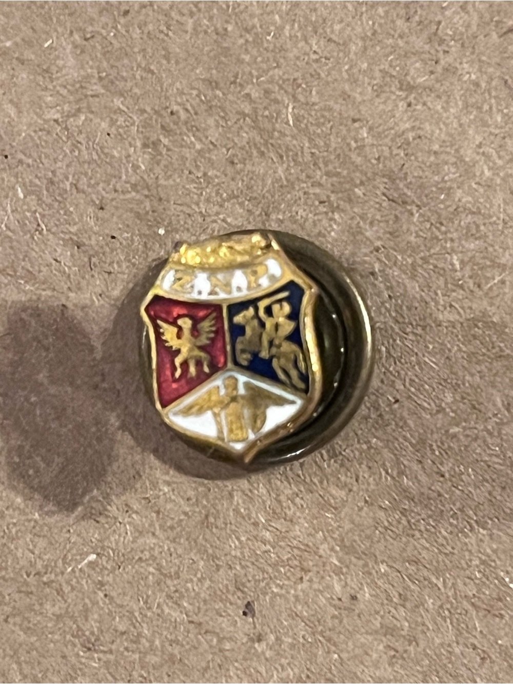 Vintage ZNP Polish National Alliance Enamel Pin - Roman Kosinski Chicago